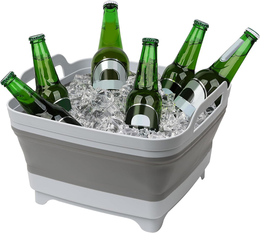 Collapsible Wash Basin with Draining Plug Carry Handles