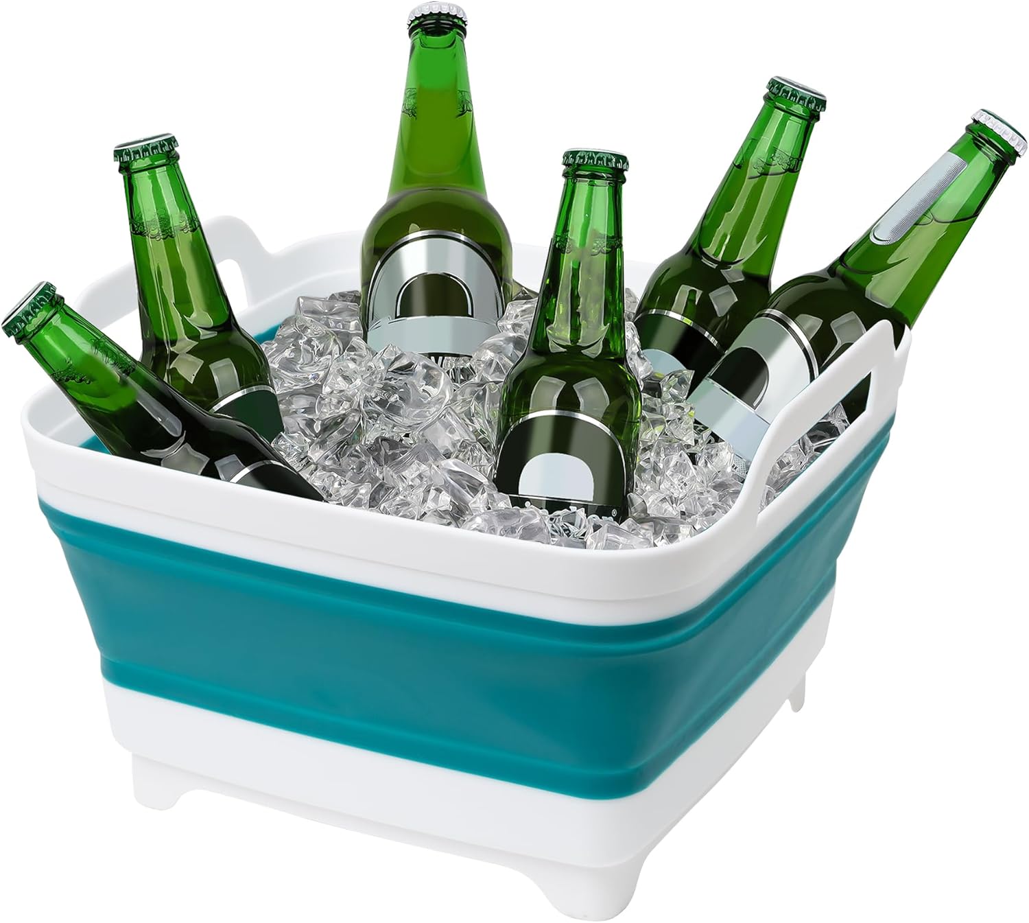 Collapsible Wash Basin with Draining Plug Carry Handles