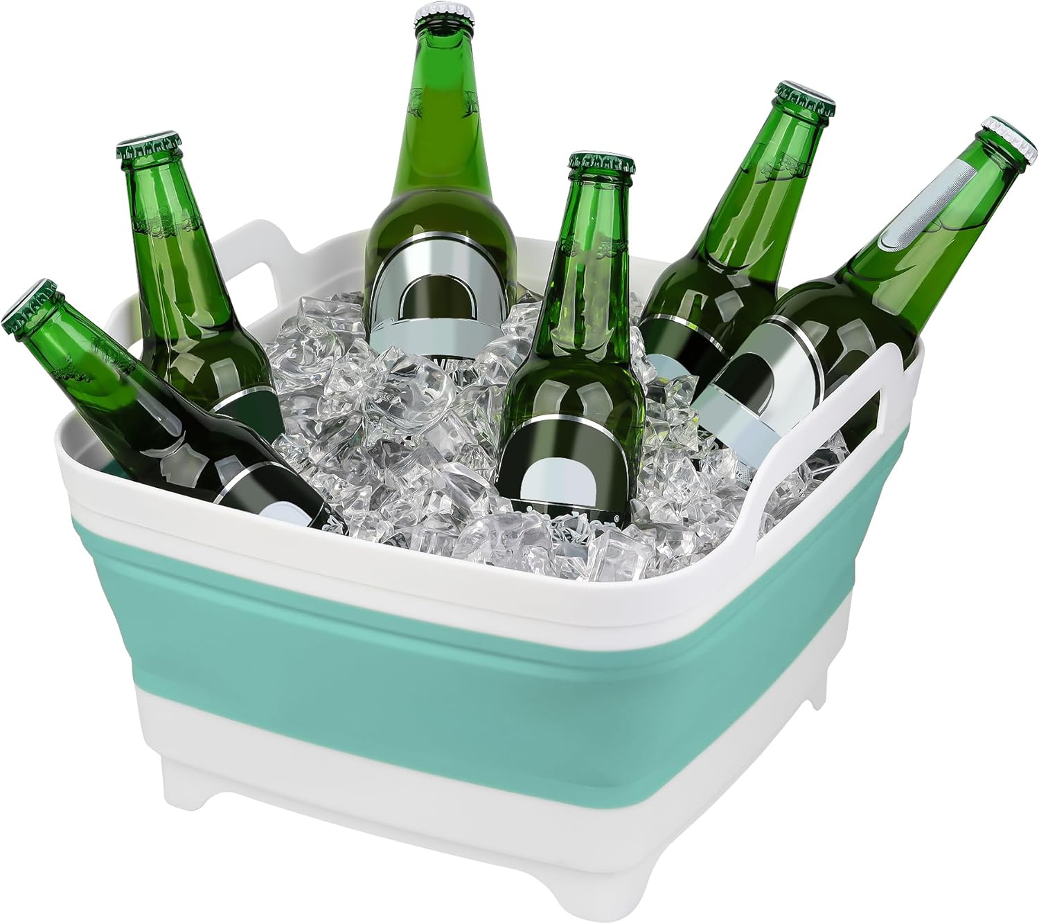 Collapsible Wash Basin with Draining Plug Carry Handles