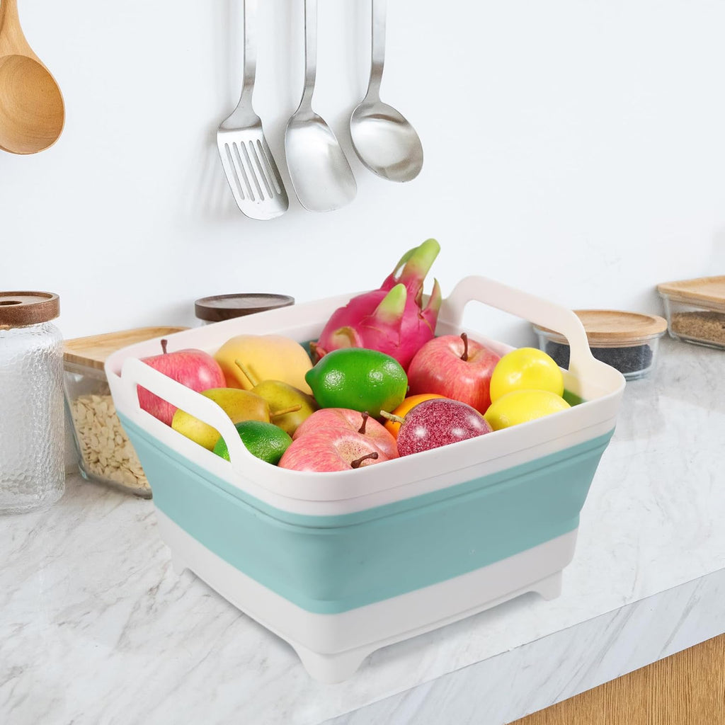 Collapsible Wash Basin with Draining Plug Carry Handles